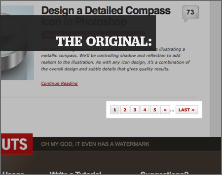 The existing pagination controls on PSDTUTS.